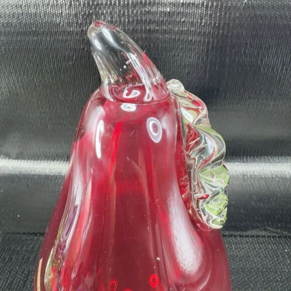 Thick Heavy Hand Blown Venetian‎ Art Glass Fruit Pear Paperweight Italian Glass